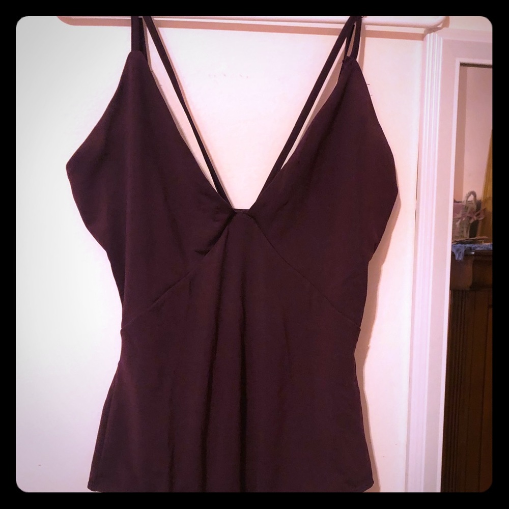 Deep purple strappy bodysuit